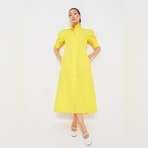 Thierry Colson Venetia Poplin Yellow Dress SzXL New
